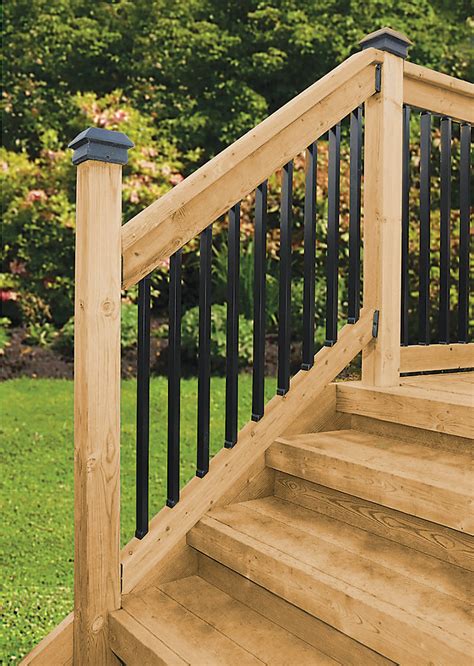 Fit for 2 or 3 steps max height for steps 13. . Home depot stair railing